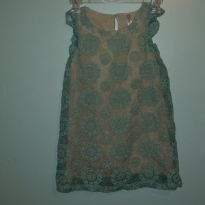 Vintage Girls Dress, Sleeveless w/Shoulder Ruffle